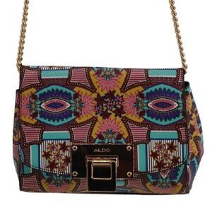 ALDO Multi-Color Faux Leather Small Messenger Bag with Chain Accent Strap